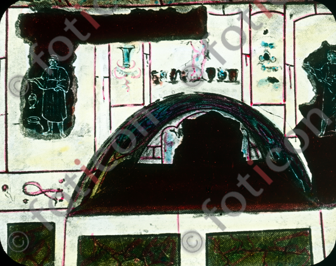 Grabnische in der Katakombe St. Sebastian | Grave niche in the Catacomb St. Sebastian  - Foto foticon-simon-107-030.jpg | foticon.de - Bilddatenbank für Motive aus Geschichte und Kultur